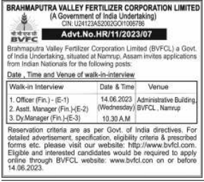 Recruitment in BVFCL